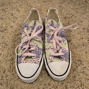 Colorful Floral Print Converse Sneakers Size Youth 4.5